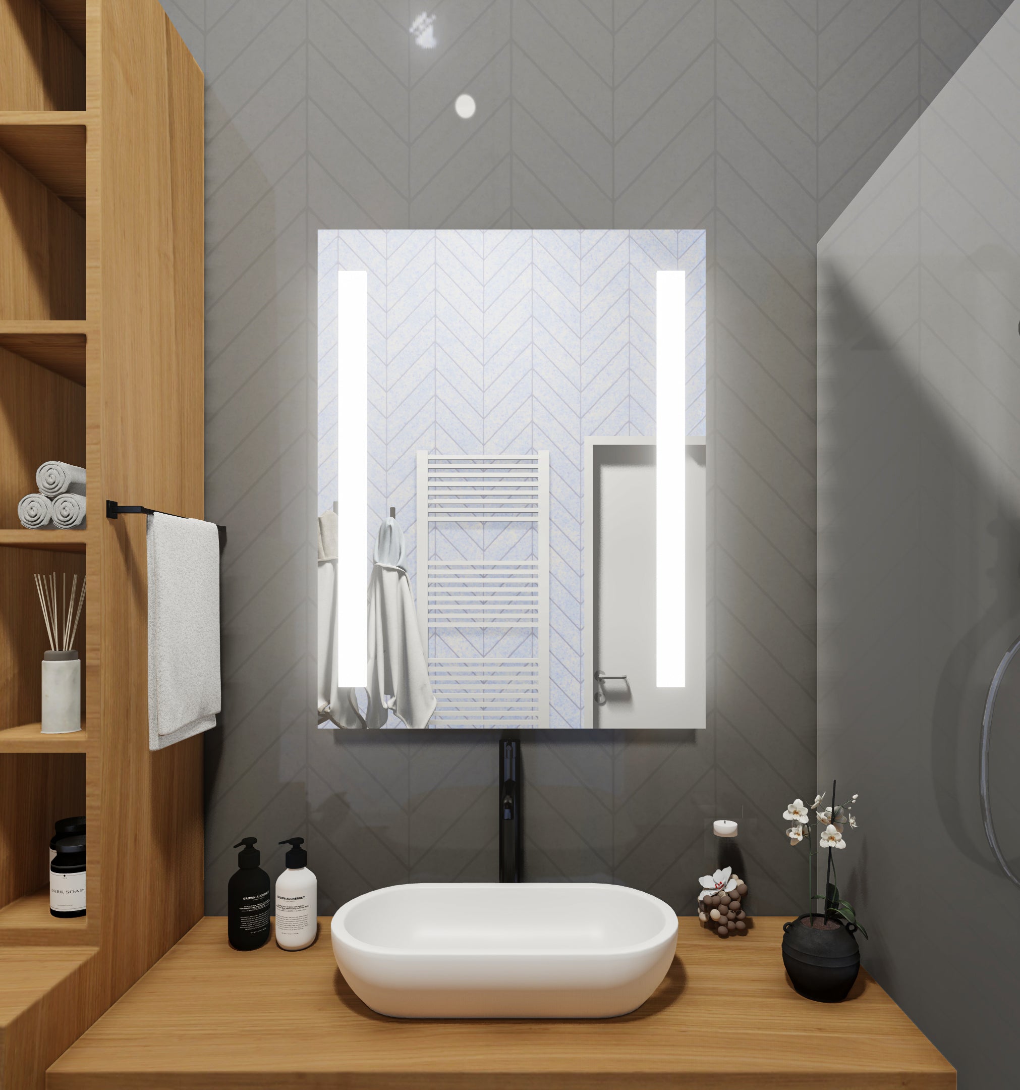 LED Mirror (Front-Lighted Bars) 24" x 36"