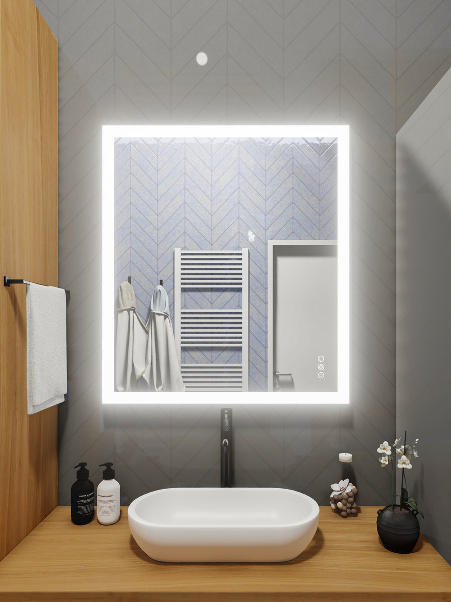2 Rectangular Led Backlist Mirrors Shop Rectangular Side-Lighted LED Mirrors – Mirrors & Marble