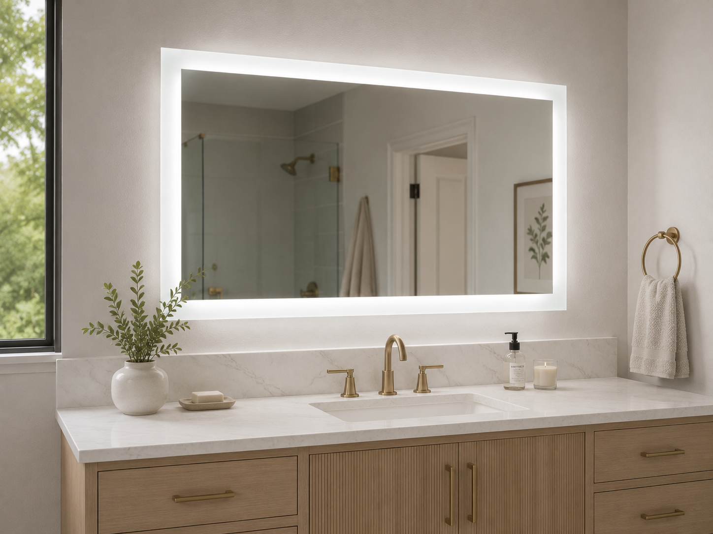 Lexington • Side-Lit Mirror • 60" x 40" • 2 Piece