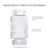 LED Wall Dimmer Switch (0-10VDC) for LED Lighted Mirror (White) (2pk)