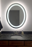 Front-Lit LED Bathroom Mirror 24" x 32" Oval