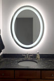 Front-Lighted LED Bathroom Vanity Mirror: 30" Wide x 36" Tall - Oval - Wall-Mounted