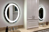 Front-Lighted LED Bathroom Vanity Mirror: 30" Wide x 36" Tall - Oval - Wall-Mounted