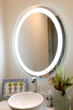 Front-Lighted LED Bathroom Vanity Mirror: 30" Wide x 36" Tall - Oval - Wall-Mounted