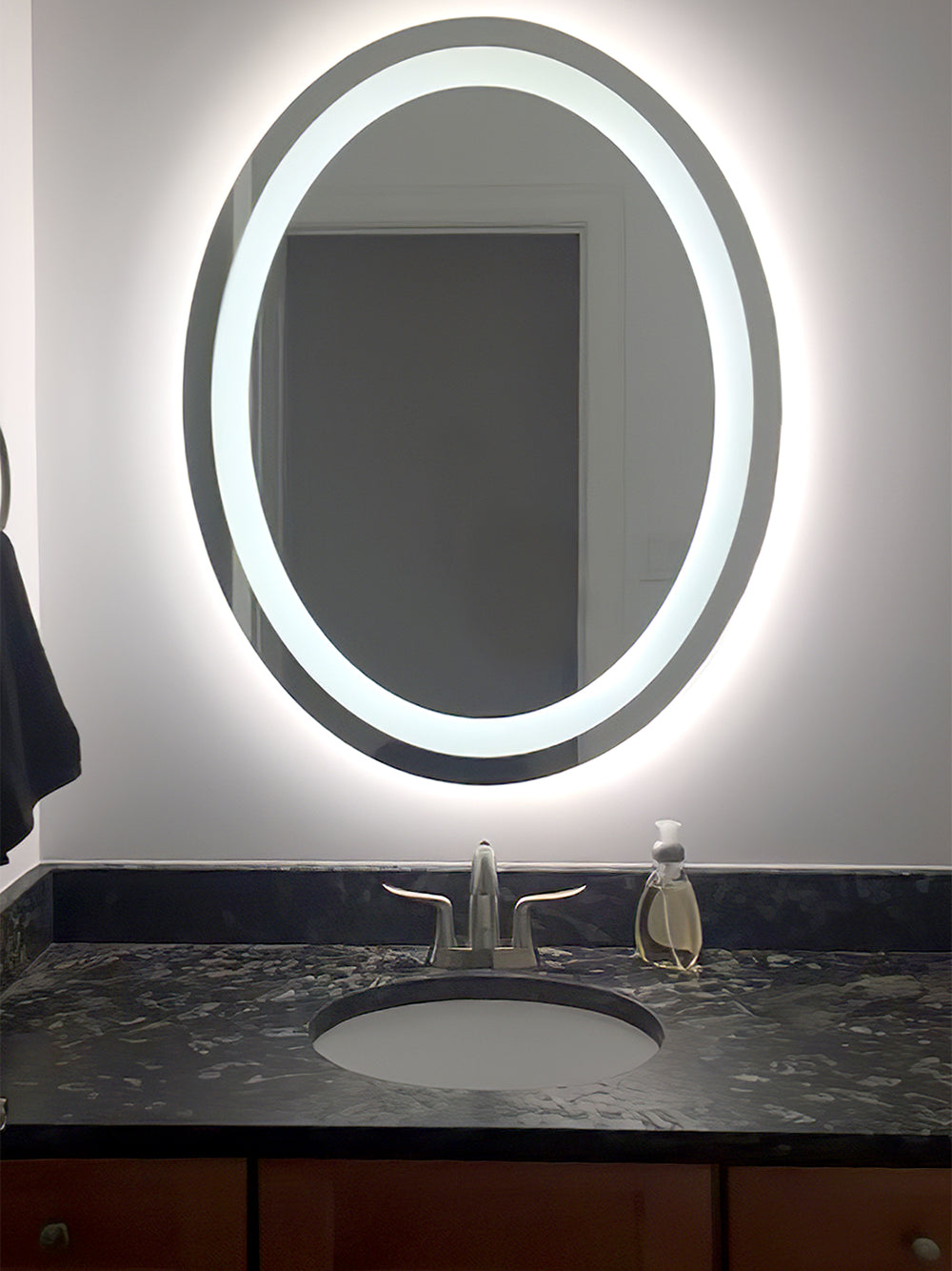 LED Bathroom Vanity Mirror Oval Front Lighted 32x40 B