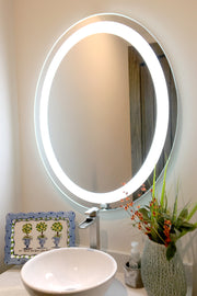 LED Bathroom Vanity Mirror Oval Front Lighted 32x40 E