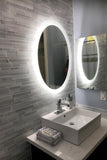 Side-Lit LED Bathroom Mirror 20" x 28" Oval