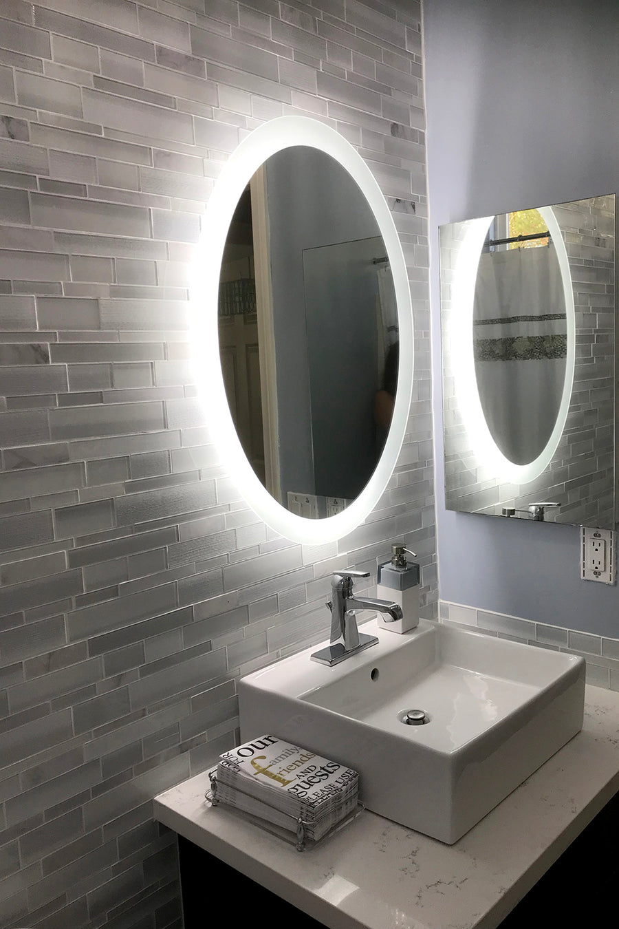 Side-Lighted LED Bathroom Vanity Mirror: 24" x 32" - Oval – Mirrors ...