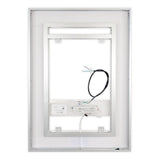 Front-Lighted LED Bathroom Vanity Mirror: 20" Wide x 28" Tall - Rectangular - Wall-Mounted
