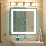LED Bathroom Vanity Mirror Rectangular Front Lighted 24x24 B