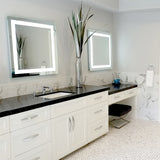 LED Bathroom Vanity Mirror Rectangular Front Lighted 24x24 D