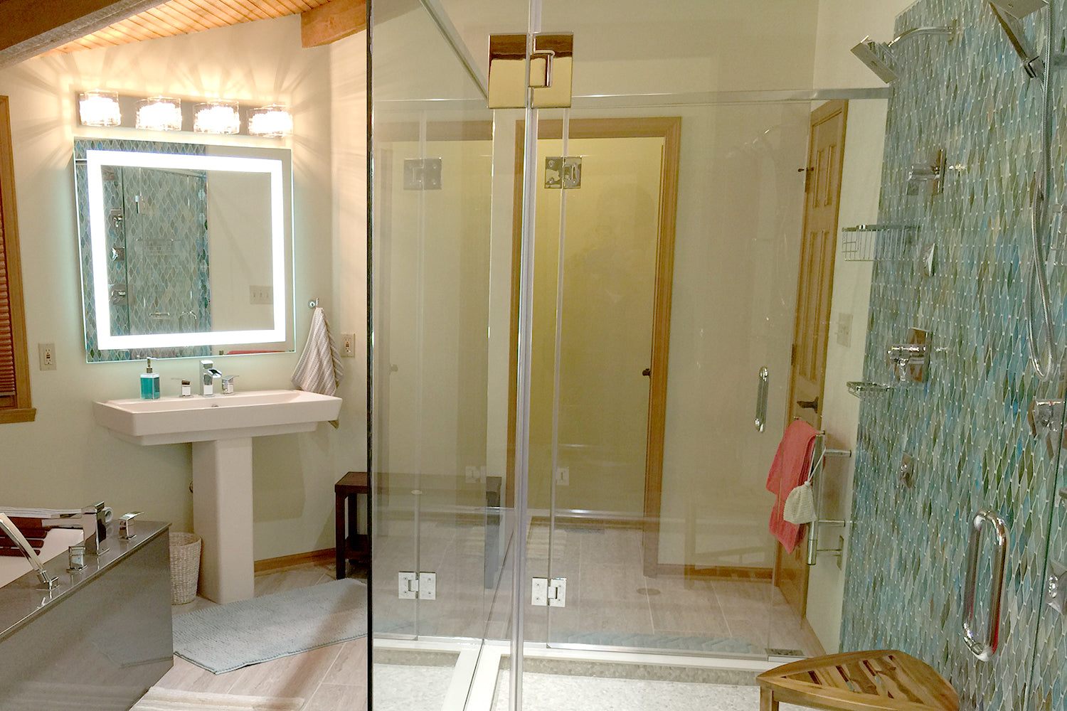 LED Bathroom Vanity Mirror Rectangular Front Lighted 24x24 E