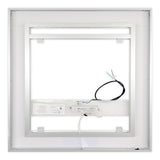 Front-Lighted LED Bathroom Vanity Mirror: 24" Wide x 24" Tall - Square - Wall-Mounted