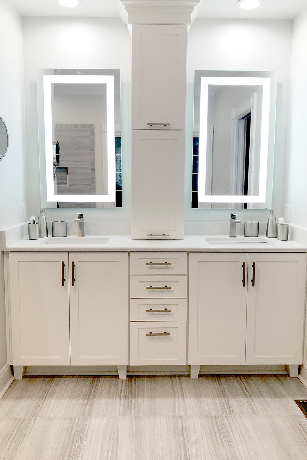 Front-Lighted LED Bathroom Vanity Mirror: 28 x 36 - Rectangular – Mirrors  & Marble