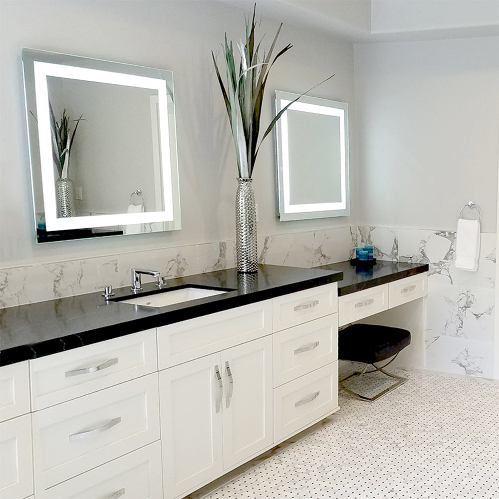LED Bathroom Vanity Mirror Rectangular Front Lighted 36x36 D