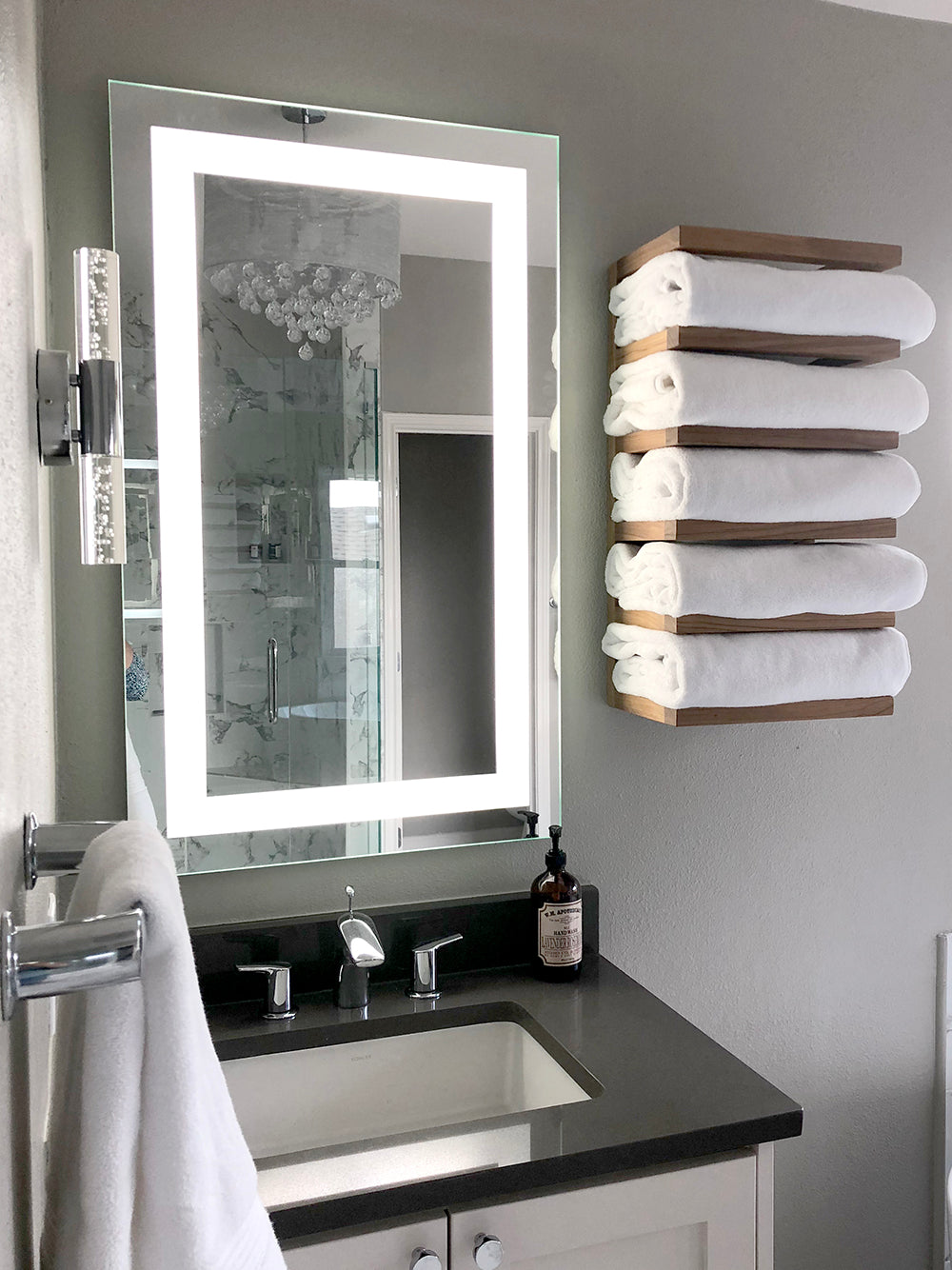 LED Bathroom Vanity Mirror Rectangular Front Lighted 36x72 B