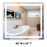Front-Lit LED Bathroom Mirror 48" x 44"