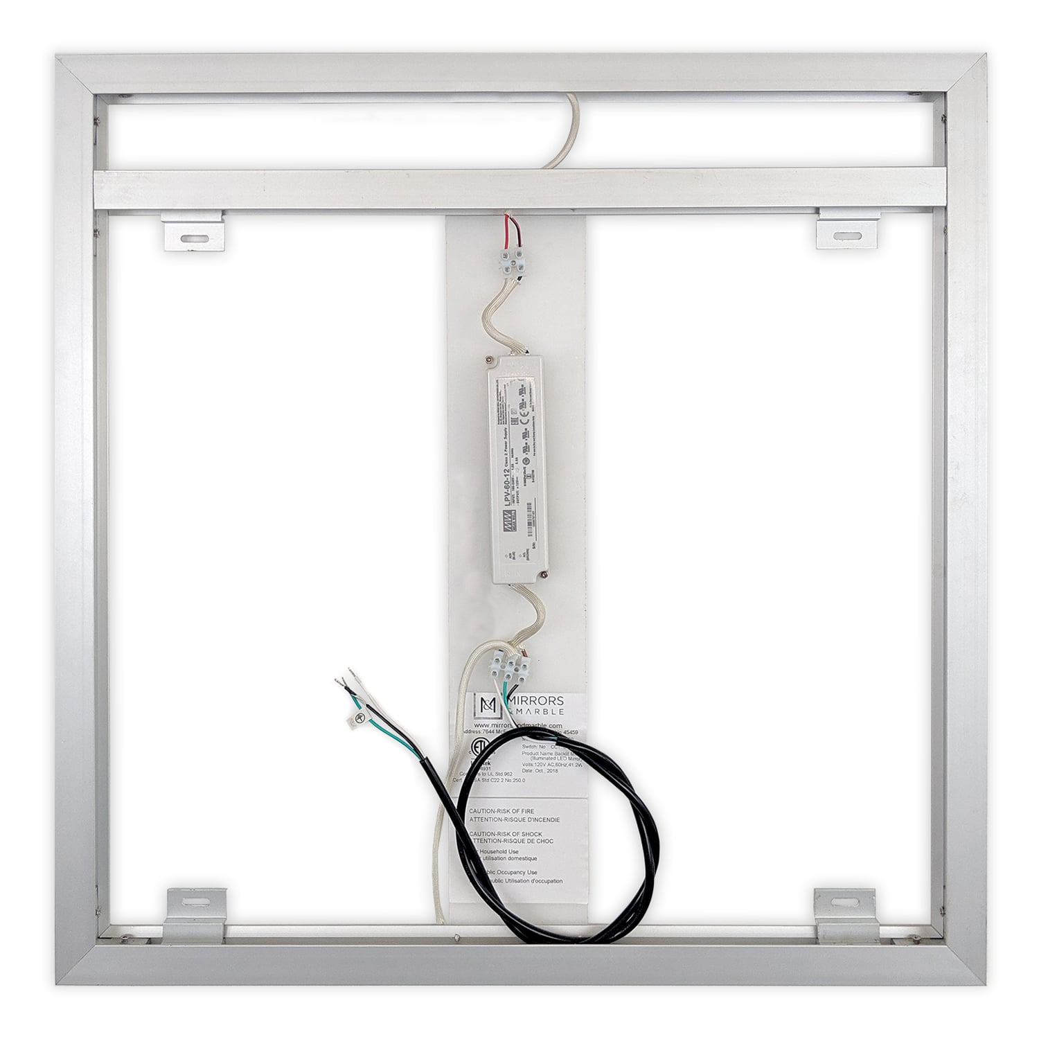 Side-Lighted LED Bathroom Vanity Mirror: 30 x 30 - Square