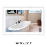 Side-Lit LED Bathroom Mirror 36" x 24" Rectangle