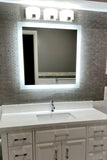 Side-Lighted LED Bathroom Vanity Mirror: 36" Wide x 36" Tall - Square - Wall-Mounted
