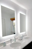 Side-Lighted LED Bathroom Vanity Mirror: 36" Wide x 44" Tall - Rectangular - Wall-Mounted