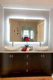 Side-Lighted LED Bathroom Vanity Mirror: 48" Wide x 36" Tall - Rectangular - Wall-Mounted