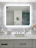 Side-Lit LED Bathroom Mirror 48" x 40" Rectangle
