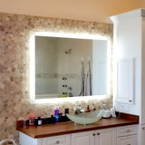 Side-Lit LED Bathroom Mirror 48" x 40" Rectangle