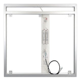 Side-Lighted LED Bathroom Vanity Mirror: 48" Wide x 48" Tall - Square - Wall-Mounted