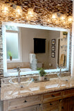 Side-Lighted LED Bathroom Vanity Mirror: 54" Wide x 36" Tall - Rectangular - Wall-Mounted