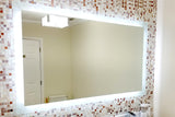 Side-Lighted LED Bathroom Vanity Mirror: 60" Wide x 40" Tall - Rectangular - Wall-Mounted