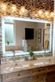 Side-Lighted LED Bathroom Vanity Mirror: 60" Wide x 40" Tall - Rectangular - Wall-Mounted