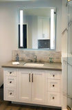 Front-Lighted LED Bathroom Vanity Mirror: 36" Wide x 40" Tall - Rectangular - Vertical LED Bars - Wall-Mounted