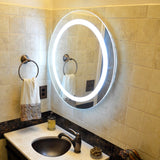 Front-Lighted LED Bathroom Vanity Mirror: 40" Wide x 40" Tall - Round - Wall-Mounted