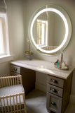 Front-Lighted LED Bathroom Vanity Mirror: 40" Wide x 40" Tall - Round - Wall-Mounted