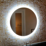 Side-Lighted LED Bathroom Vanity Mirror: 24" Wide x 24" Tall - Round - Wall-Mounted