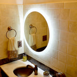 Side-Lighted LED Bathroom Vanity Mirror: 32" Wide x 32" Tall - Round - Wall-Mounted