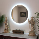 Side-Lighted LED Bathroom Vanity Mirror: 32" Wide x 32" Tall - Round - Wall-Mounted