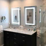 Lighted LED Bathroom Mirror Medicine Cabinet: 24" Wide x 32" Tall - Flush-Mounted - Hinged on Left - 6,000 Kelvin