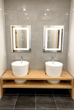 Lighted LED Bathroom Mirror Medicine Cabinet: 24" Wide x 32" Tall - Flush-Mounted - Hinged on Right - 6,000 Kelvin