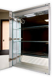 Lighted LED Bathroom Mirror Medicine Cabinet: 24" Wide x 32" Tall - Flush-Mounted - Hinged on Right - 6,000 Kelvin