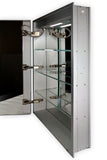 Lighted LED Bathroom Mirror Medicine Cabinet: 24" Wide x 32" Tall - Flush-Mounted - Hinged on Right - 6,000 Kelvin