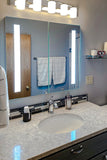 Lighted Twin-Door LED Bathroom Mirror Medicine Cabinet: 32" Wide x 32" Tall - Flush-Mounted - Vertical LED Bars - 6,000 Kelvin