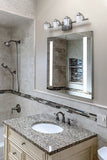 Lighted Twin-Door LED Bathroom Mirror Medicine Cabinet: 36" Wide x 32" Tall - Flush-Mounted - Vertical LED Bars - 6,000 Kelvin