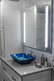 Lighted Twin-Door LED Bathroom Mirror Medicine Cabinet: 36" Wide x 32" Tall - Flush-Mounted - Vertical LED Bars - 6,000 Kelvin