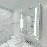 Lighted LED Bathroom Mirror Medicine Cabinet: 32" Wide x 32" Tall - Surface-Mounted - Hinged on Left and Right - 6,000 Kelvin