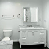 Lighted LED Bathroom Mirror Medicine Cabinet: 32" Wide x 32" Tall - Surface-Mounted - Hinged on Left and Right - 6,000 Kelvin