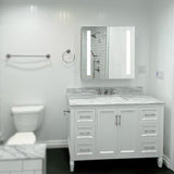 Lighted LED Bathroom Mirror Medicine Cabinet: 32" Wide x 32" Tall - Surface-Mounted - Hinged on Left and Right - 6,000 Kelvin